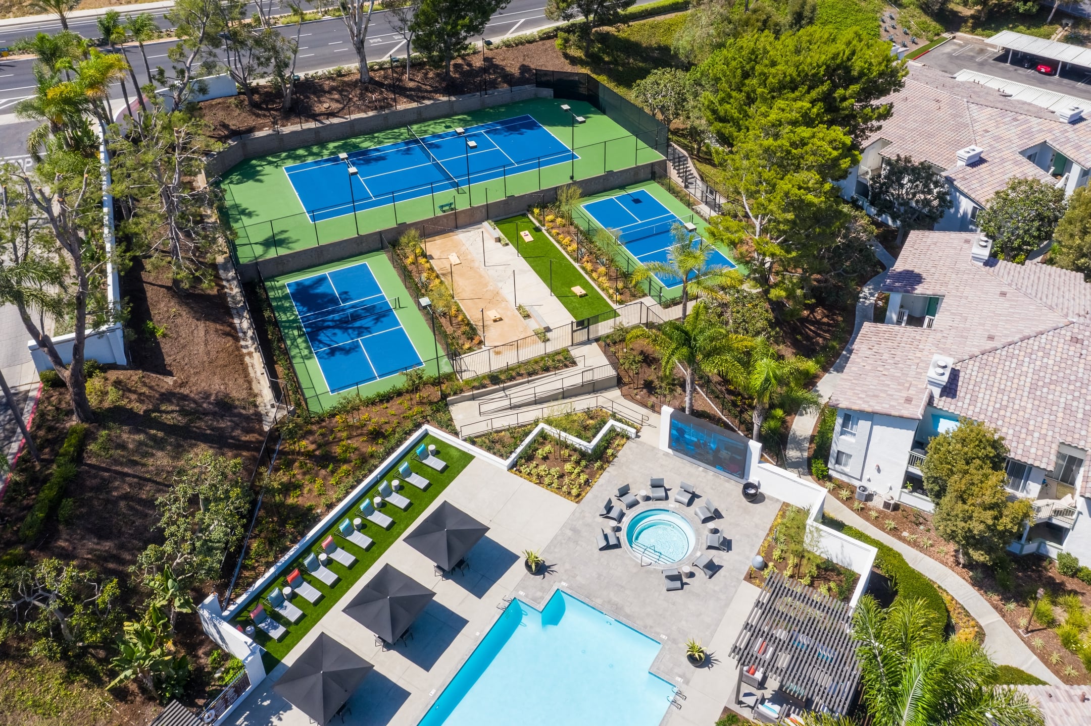 Birdeye View of Resort-Style Swimming Pool 
